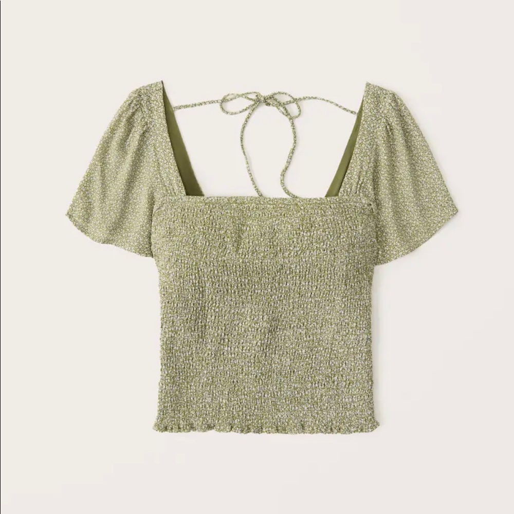 Abercrombie Smocked Flutter Sleeve Top Medium